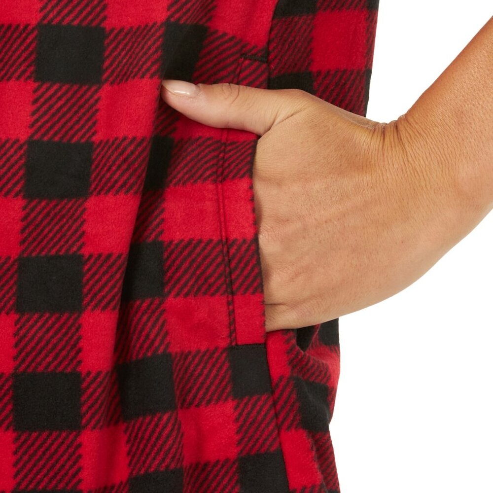 Lee Riders Women's Polar Fleece Top Small Red/Black‎ Plaid With Pockets New - Picture 4 of 14